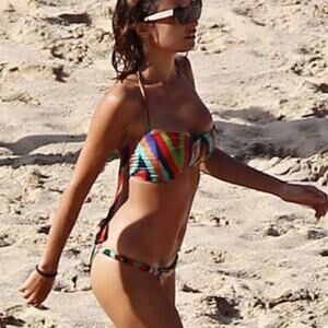 NWOT multi color Brazilian Designer Cheeky bikini bottom Sac’s 5th size Small